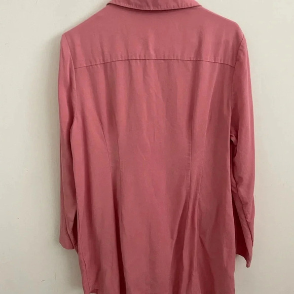 Soft Surroundings Washed TENCEL Faux
Wrap Rose Pink Lagenlook Tunic Top L - Picture 5 of 6